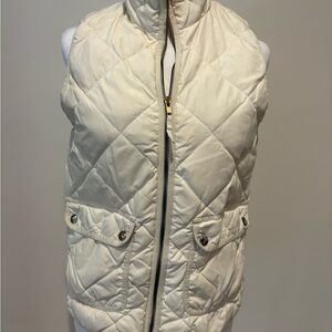 J. Crew Off-White Quilted Vest